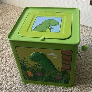 Green Dinosaur Wind-Up Music Tin